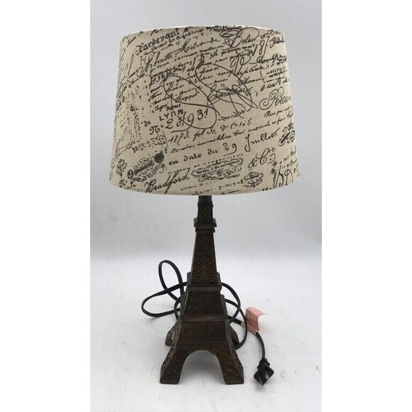 Eiffel Tower Lamp with Shade 18" tall, Wooden Base - Picture 1 of 6